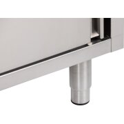 Edelstahlschrank mit Schiebetüren 160cm 70cm Allseitig abgekantet