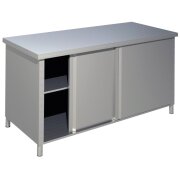 Edelstahlschrank mit Schiebetüren 160cm 70cm Allseitig abgekantet