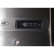 Edelstahlkühlschrank mit Glastür KU 358 G