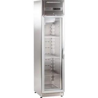 Edelstahlkühlschrank KU 358 mit Glastür, Tür rechts