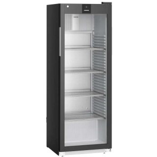 Glastürkühlschrank 347 Liter, schwarz