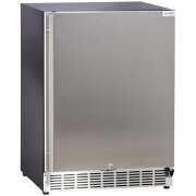 Einbaukühlschrank schwarz, Tür Edelstahl