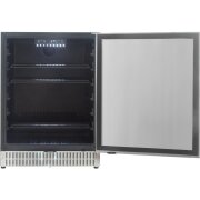 Einbaukühlschrank schwarz, Tür Edelstahl