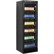 Glastürkühlschrank schwarz abschließbar
